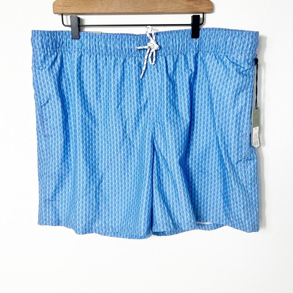 GOODFELLOW & CO  MEN BLUE PURPLE PRINT SWIM TRUNKS UPF 50+ SIZE XL BRAND NEW